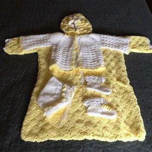 Hand Crocheted Baby Bunting Outfit